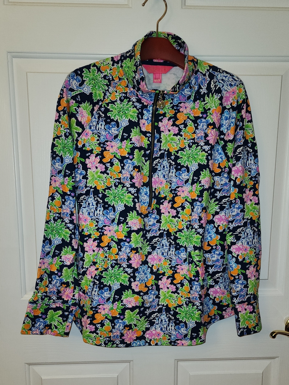 Disney x Lilly Pulitzer Mickey & Minnie Aegean Navy Leona Zip-Up Jacket